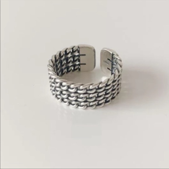 NEW Sterling Silver Retro Band Resizable Ring - Picture 9 of 11